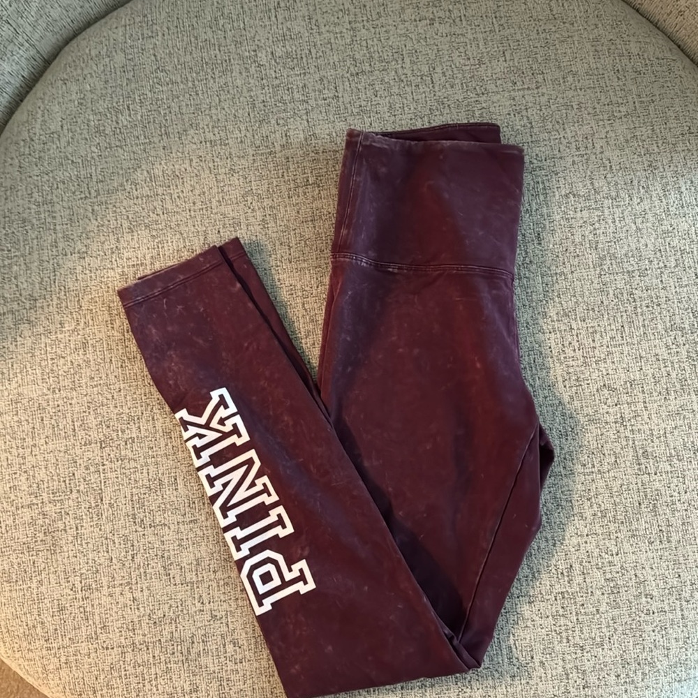 PINK Maroon Cotton Leggings